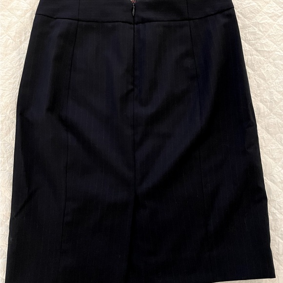 J Crew Factory Womens Original Fit Pinstriped Wool Pencil Skirt 0 Blue 91977 - Picture 6 of 7